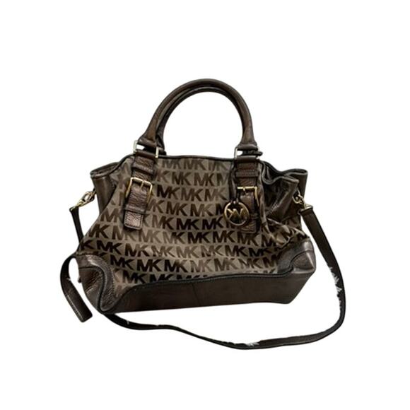 Michael Kors Tan and Brown fashion bag w/ 2 handles plus shoulder strap - Picture 1 of 10